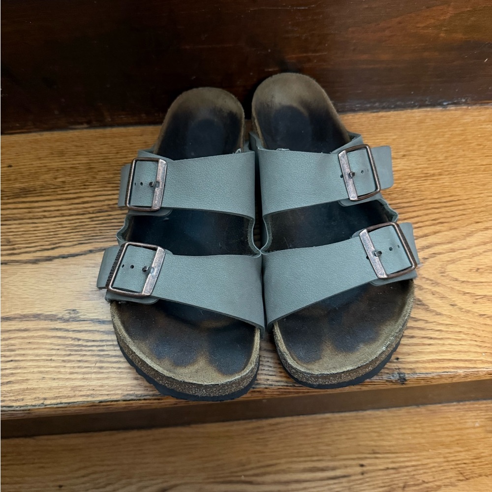 Gray Double Strap Sandals